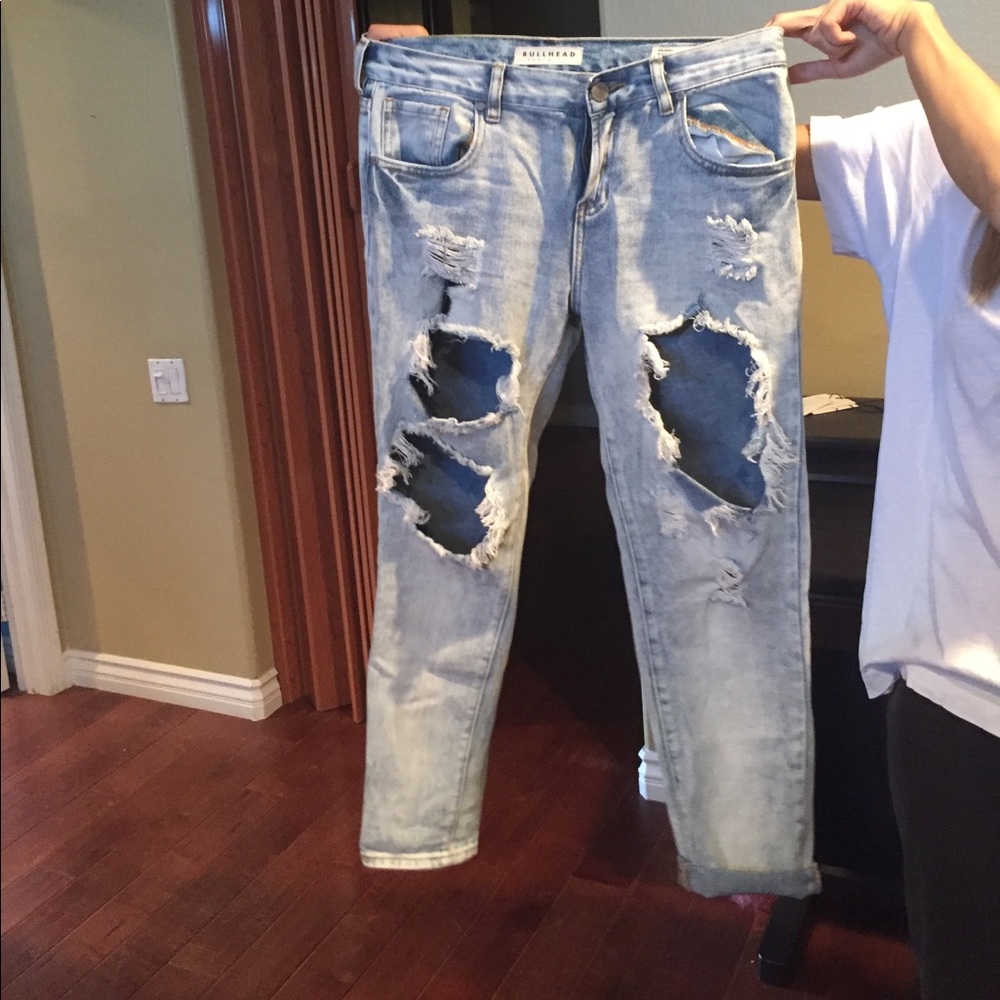 Distressed jeans