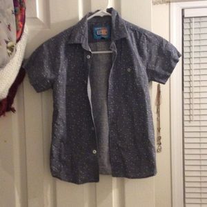 Grey&white button down tee