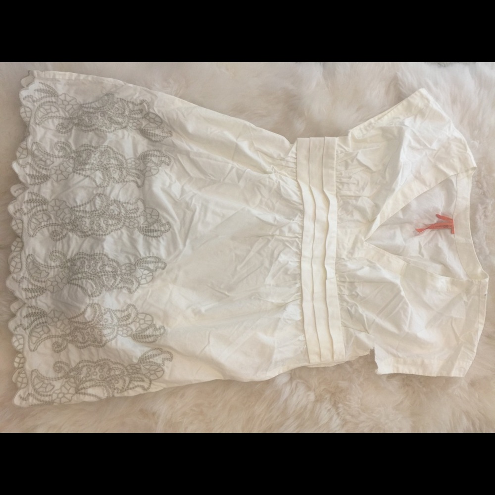 BC BG ivory cotton dress with embroidery