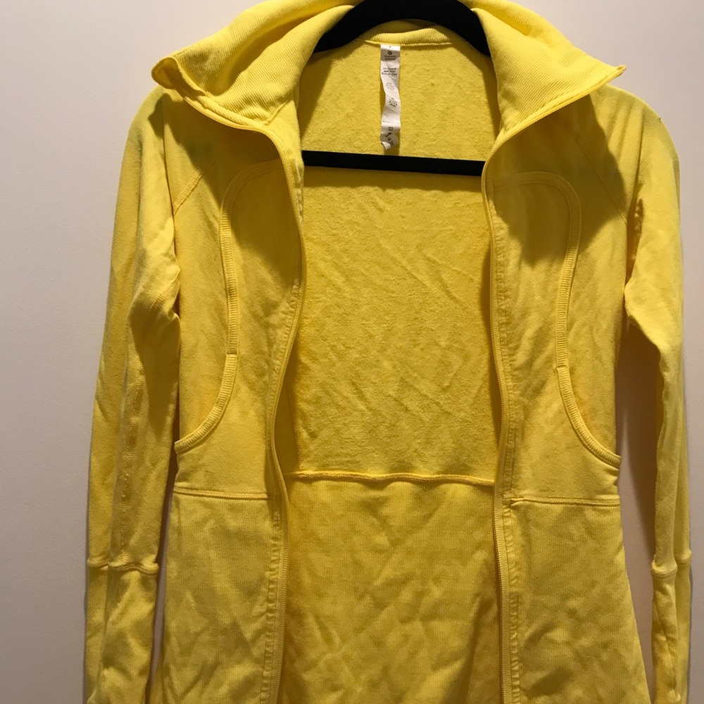 lululemon athletics long lux jacket yellow size 2