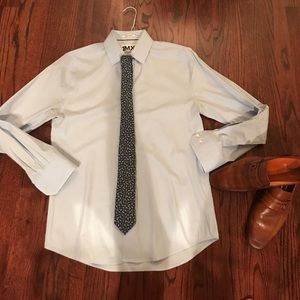 Express extra slim baby blue dress shirt