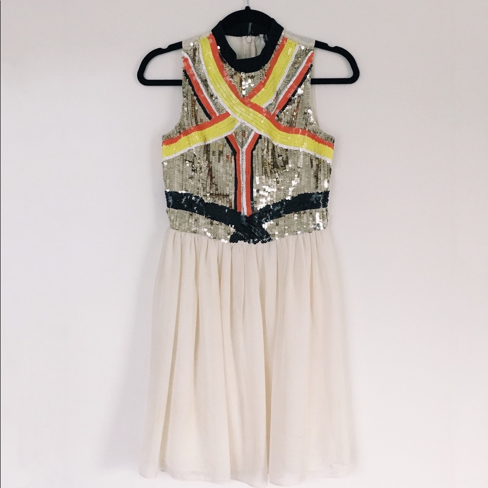 SOLD // TOPSHOP Rare Sequin Panel Skater Dress