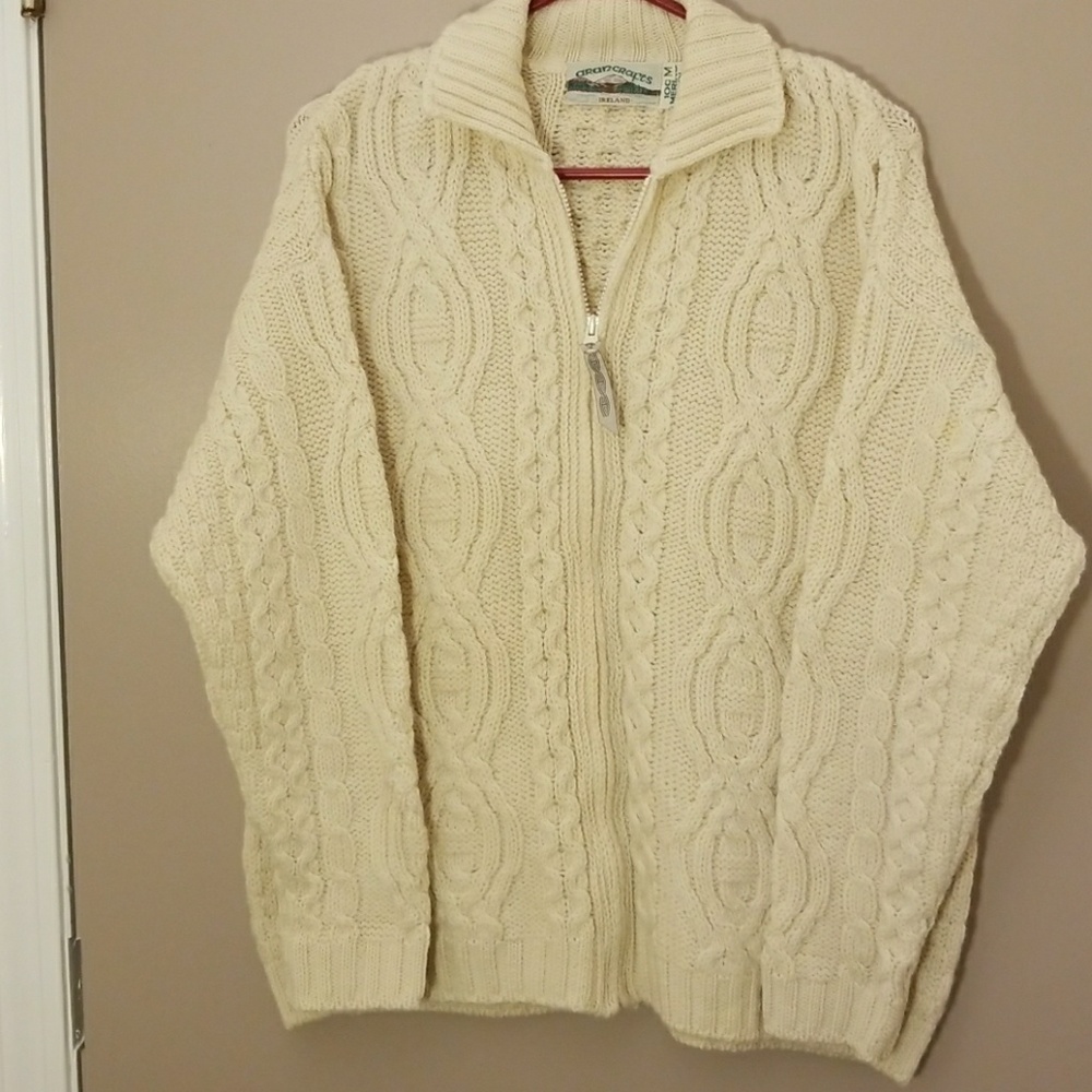 Aran Crafts zip up wool sweaters ( 3 colors )