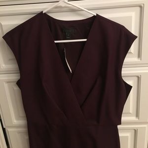 Deep purple v-neck J Crew fitted dress