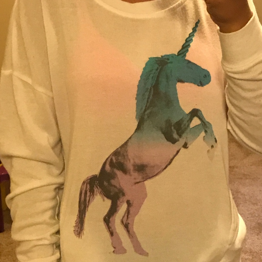 White unicorn shirt