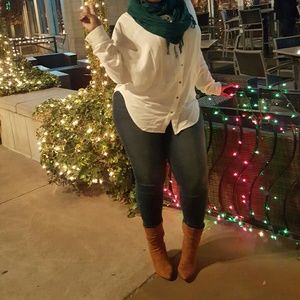 Free People Creme Oversive button down blouse