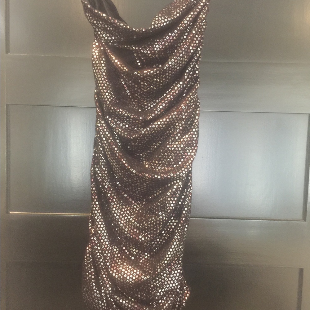 Strapless sequin stretch dress