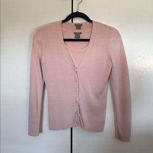 Ann Taylor Cardigan Set, Pink, XS