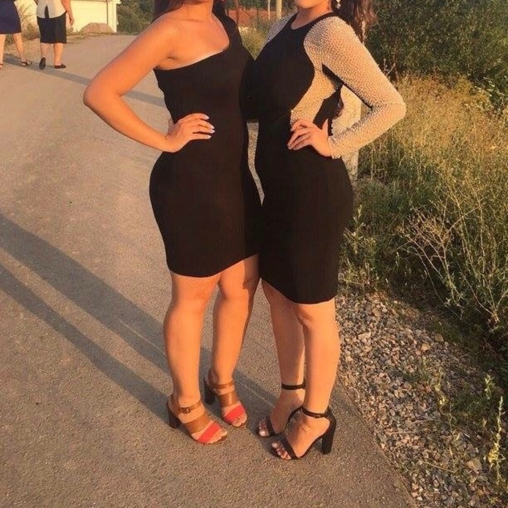 Black one sleeve dress