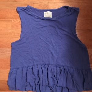 Chaser brand purple peplum flowy cropped top