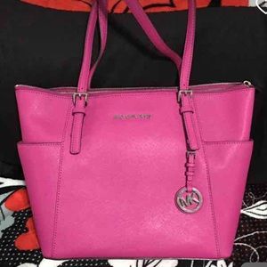 Fuschia MK Jet Set Tote