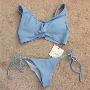Blue zaful tie bathing suit