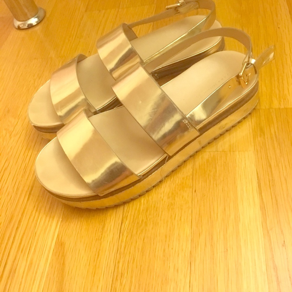 Gold Zara sandals
