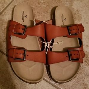 AE double buckle sandals