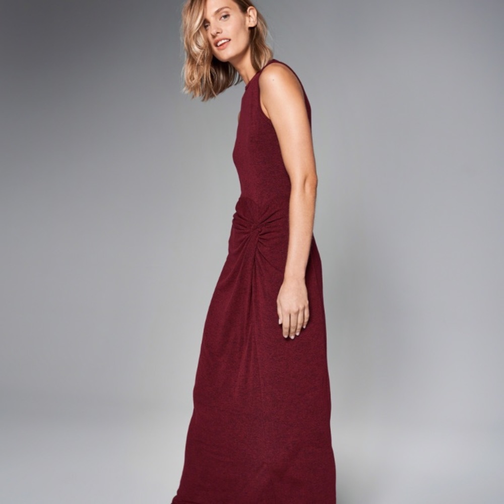 Abercrombie red maxi dress knot detail