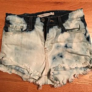 Flying monkey tie die denim shorts