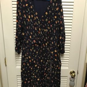 Balloon print wrap dress