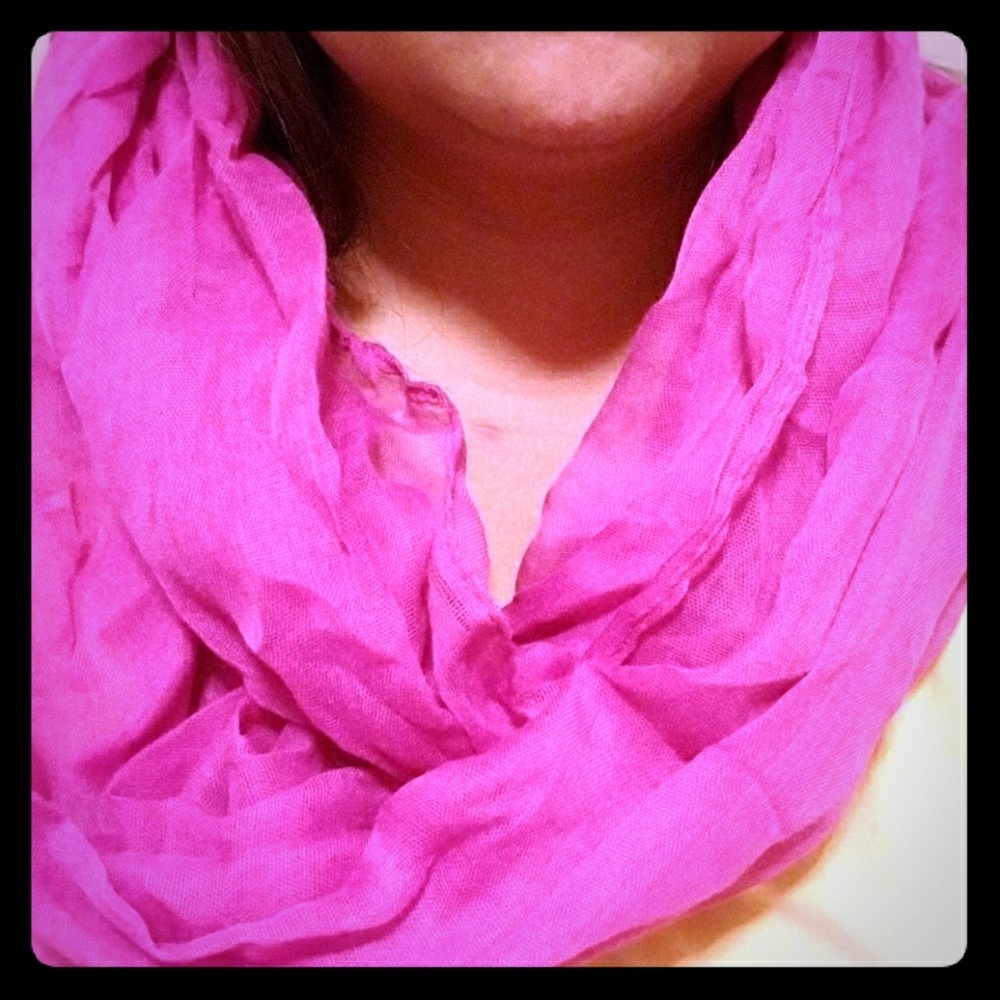 Pink  infinity scarf.