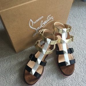 Christian Louboutin Rocknbuckle Flat Pepite Sandal