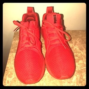 Authentic red puma sneakers