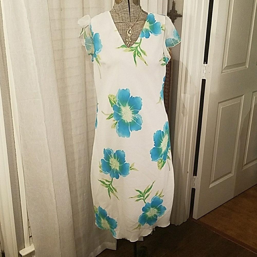 Cute white floral garden dress