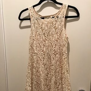 Ivory free people miles of lace dress XS