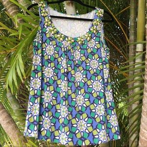 Boden Floral Patterned Beaded Tank