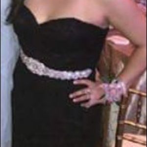 Mori lee black lace bridesmaid dress