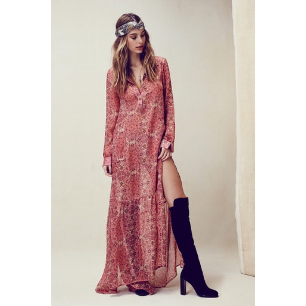 NWOT authentic For Love & Lemons Geneva maxi dress