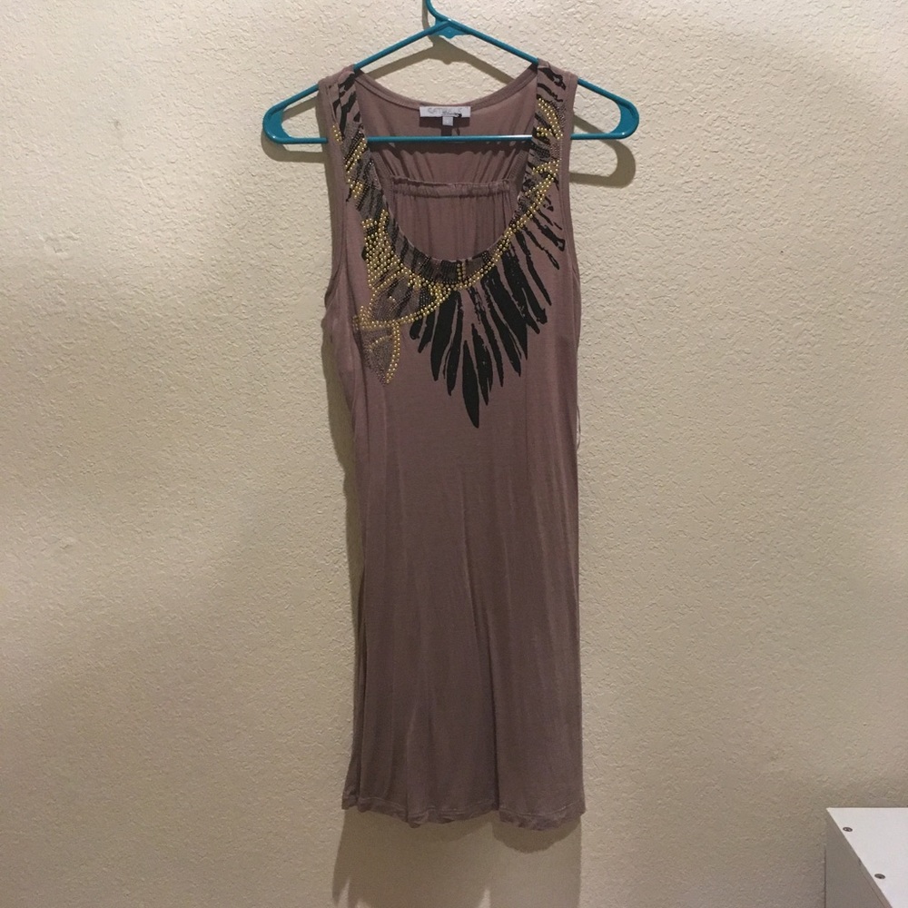 Brown printed tunic