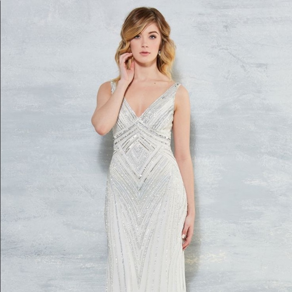 ModCloth White Sequin 1920's Style Wedding Dress