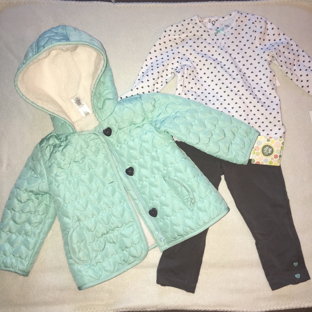 Little Me Quilted Winter Coat Jacket Outfit