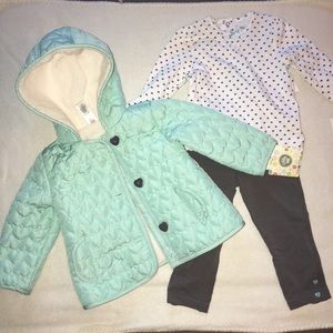 Little Me Quilted Winter Coat Jacket Outfit