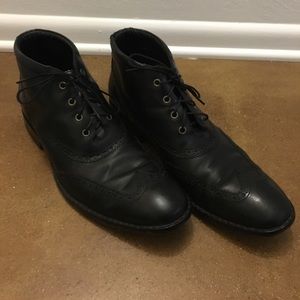 Cole Haan MFW leather short wingtip boots