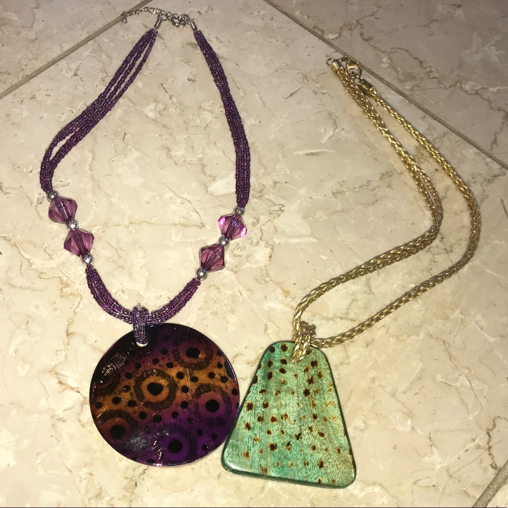 Mix & Match Necklace Set  Purple & Green  One Size