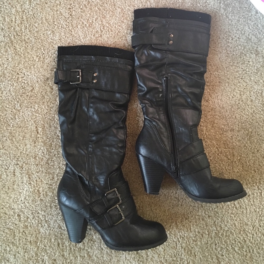 Call It Spring black boots with buckles