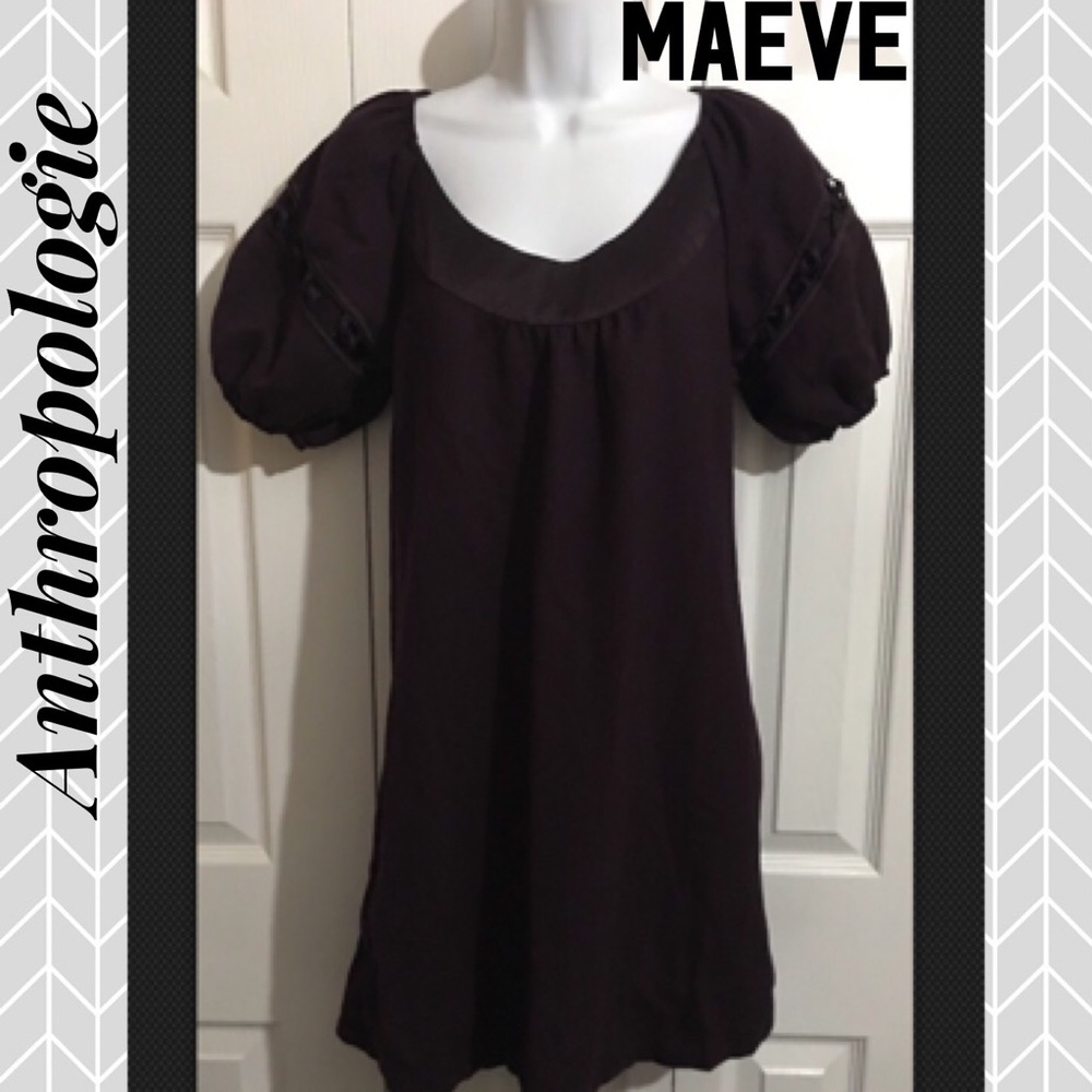 MAEVE Plum Purple Boho Peasant Dress Size 2