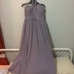 Lilac tie neck halter dress