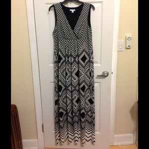 Black and white maxi dress, London Times Size 12