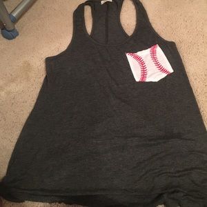 Tank top with baseball pocket