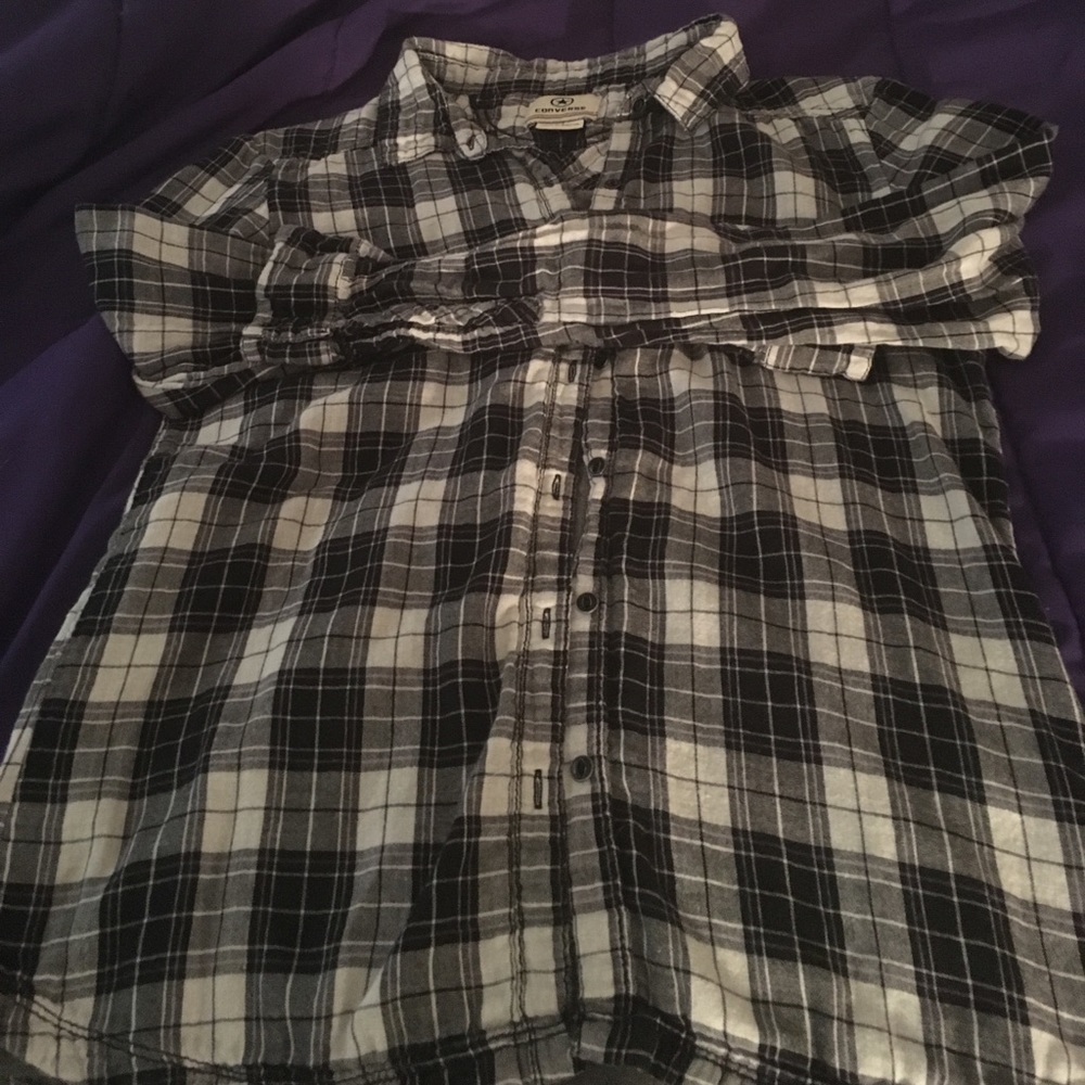 Really cute Converse plaid long button down.