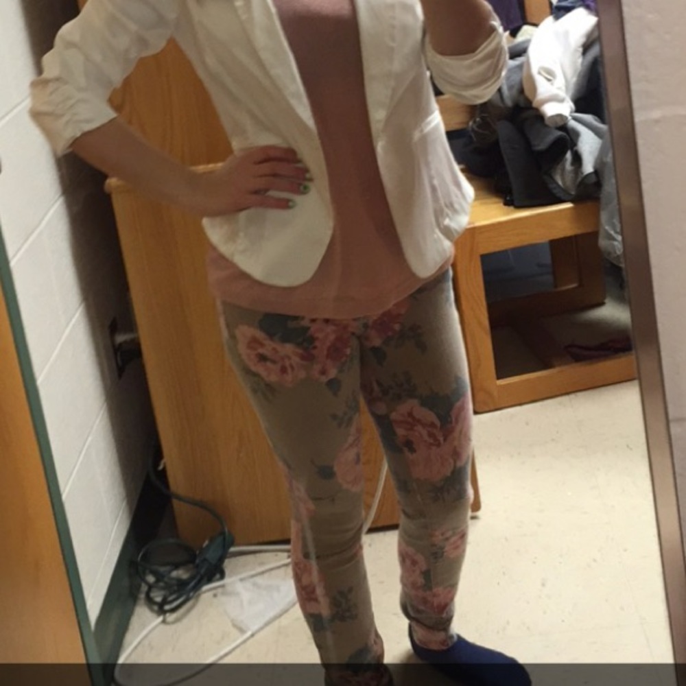 Floral skinny jeans