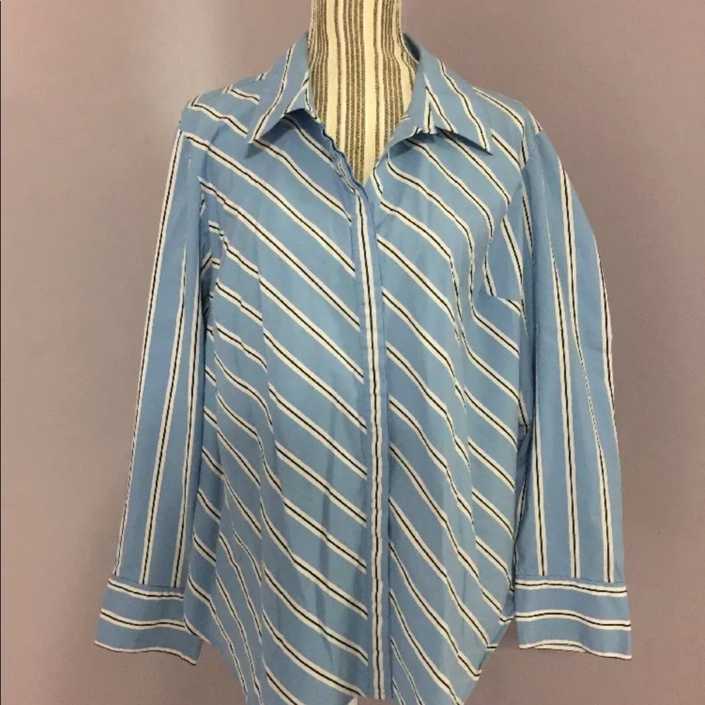 Lane Bryant Long Sleeve Stripe Women Shirt