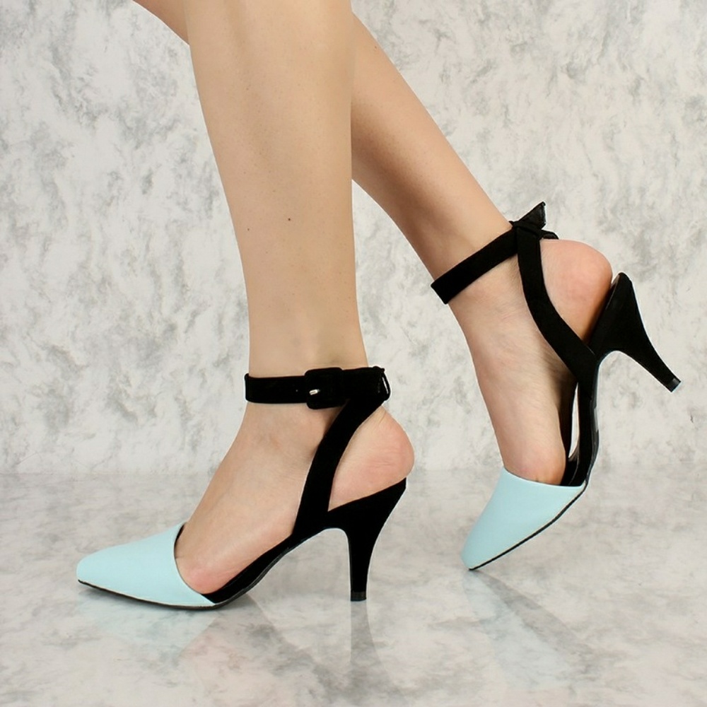 LIGHT BLUE TWO TONE POINTY TOE
