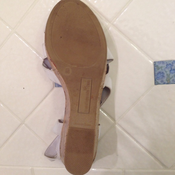 White Elastic Strappy Wedges - Picture 5 of 5