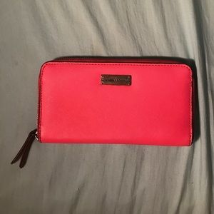 Bright pink wallet