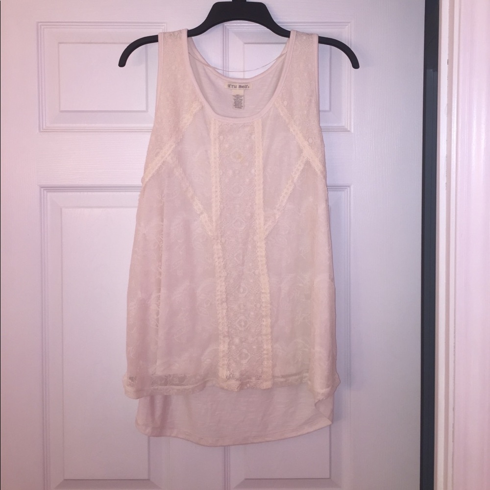 Cute, boho off-white tank top