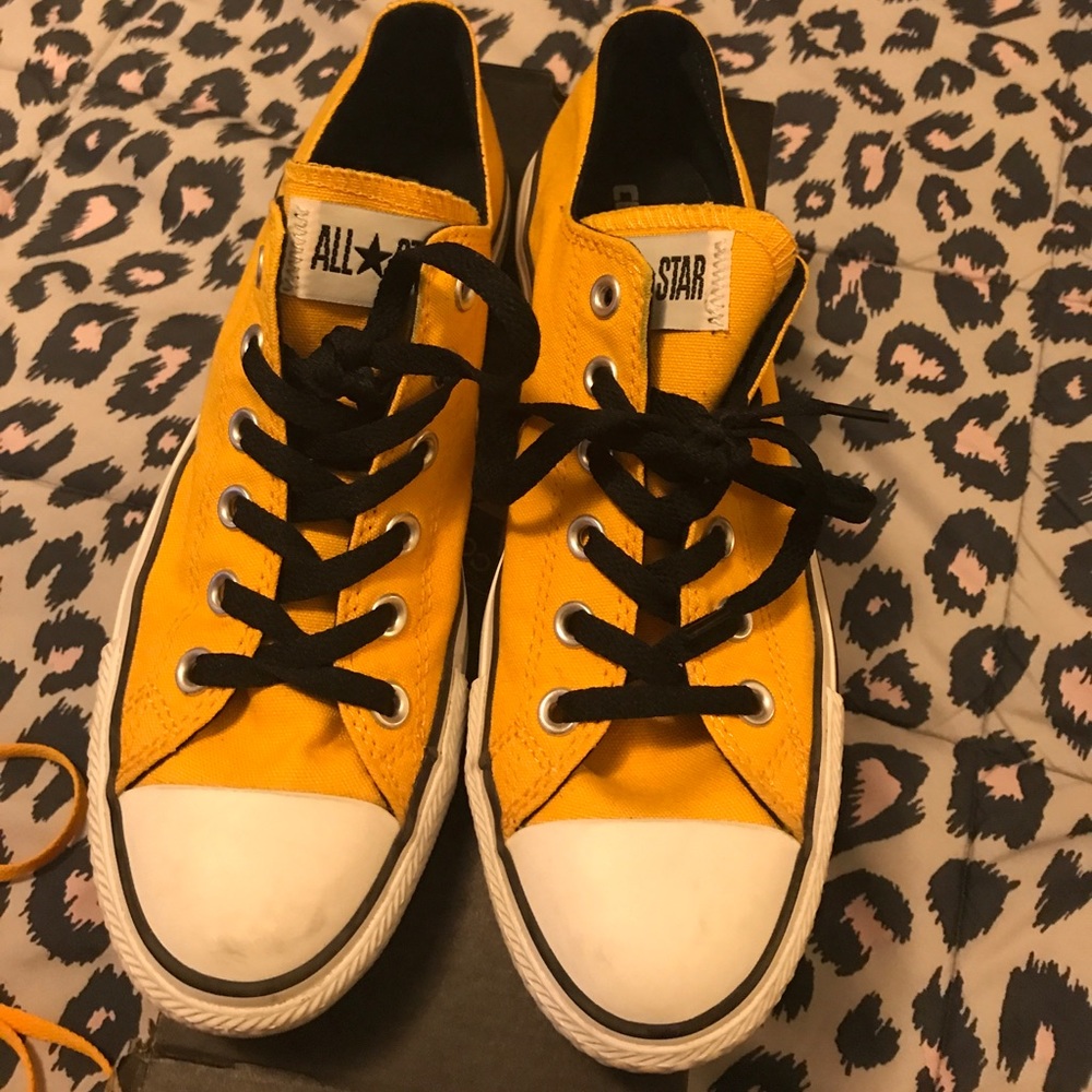 Gold/Black/White Converse All Star Low Top Shoes