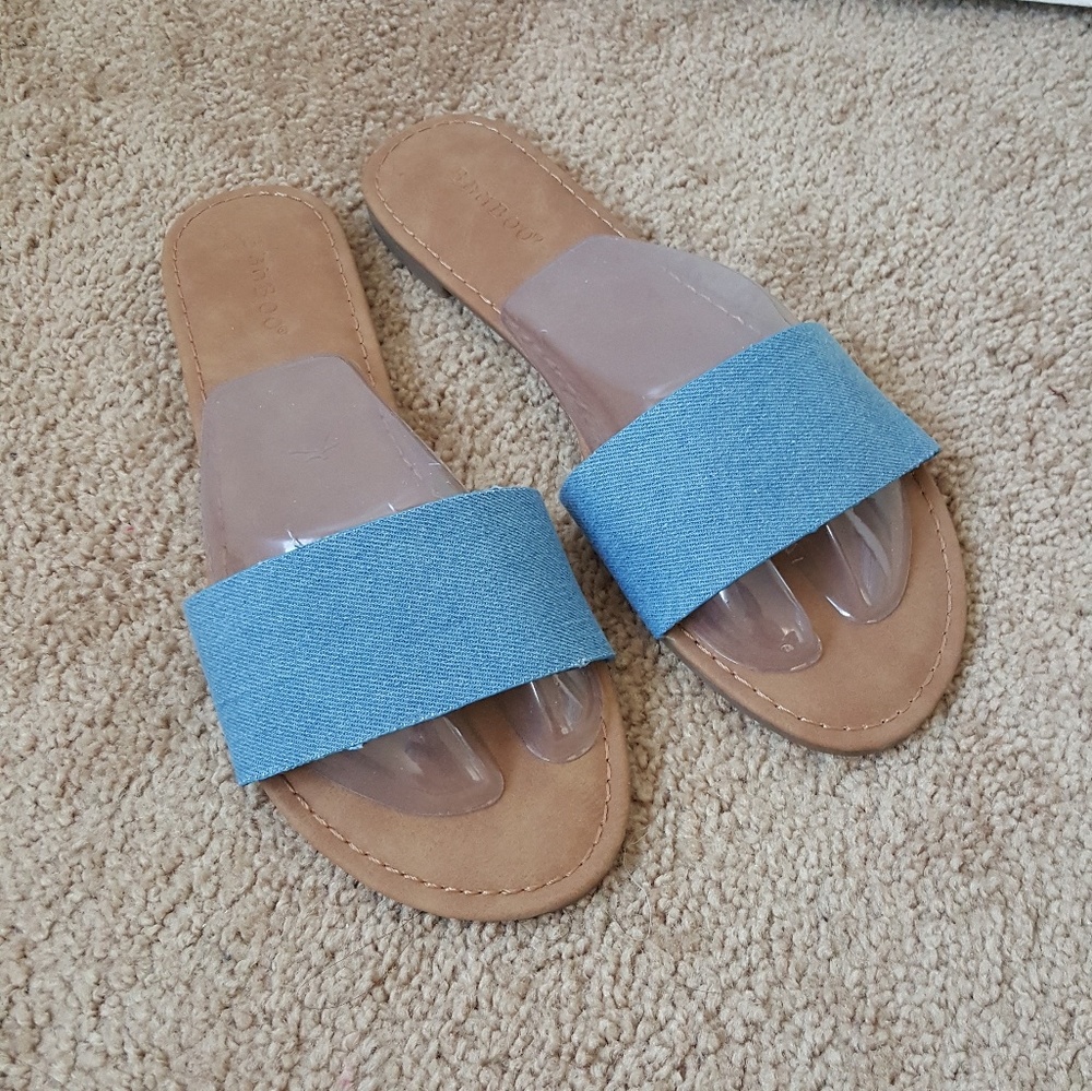 Demin Wide Band Slippers