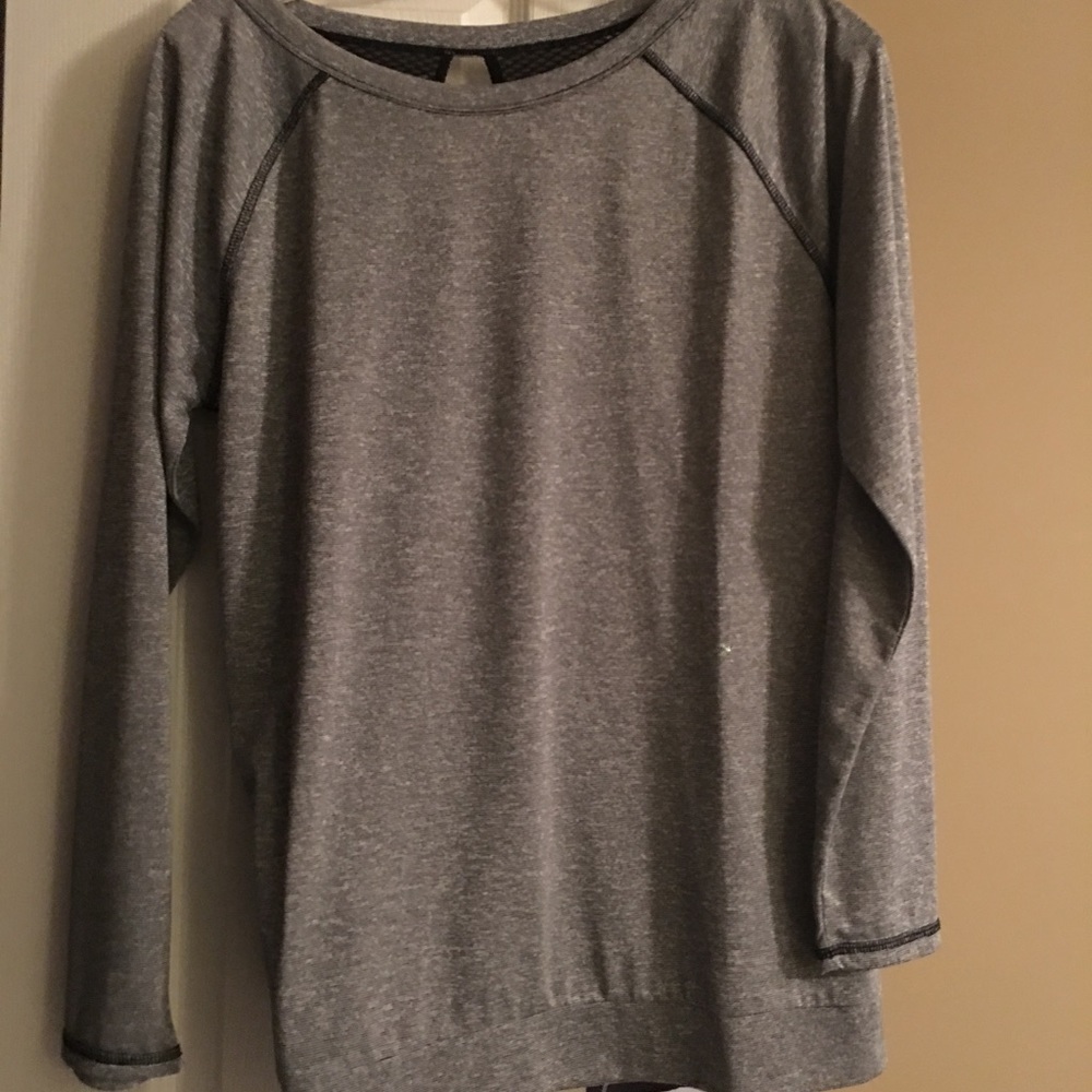 Mesh Open Back Long Sleeve Workout Top